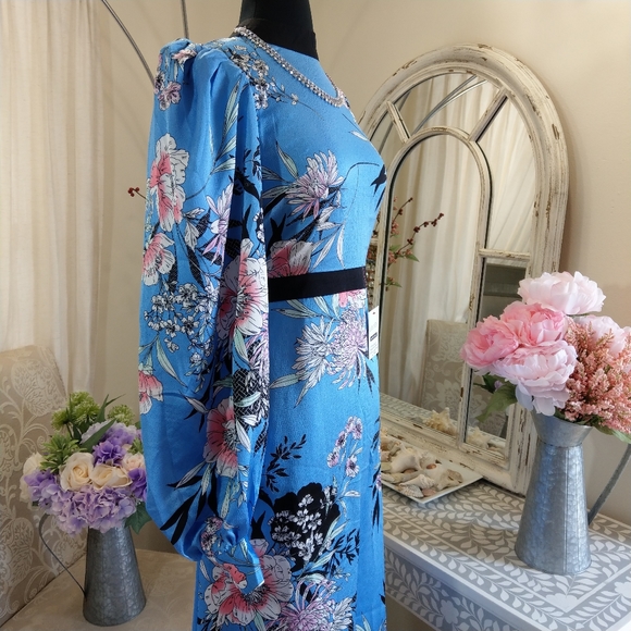 🔥LAST 1🔥NWT LIQUORISH ORIENTAL PRINT MIDI DRESS - Picture 9 of 10